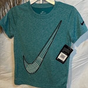 Nike Teal Heather Dri-FIT Graphic Swoosh Tee